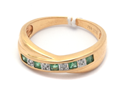 Jewellery, Ring 18K 3,5g Ø18¼ with stones and diamonds 4xca0,01ct, in auction: Pawn – Tuesday 21 January 2020