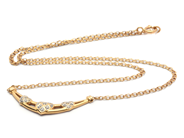 Jewellery, Chain Bismarck 18K 5,6g 47cm with integrated pendant with 16 small diamonds, in auction: Pawn – Tuesday 21 January 2020