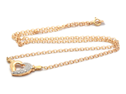 Jewellery, Chain Bismarck 18K 4,9g 42cm with intgrerat pendant with 15 small diamonds, in auction: Pawn – Tuesday 21 January 2020