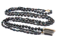 Jewellery, Necklace clasp S925 49,8g 53cm with dyed pearls Ø6,1-6,4mm, in auction: Pawn – Tuesday 21 January 2020