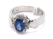 Jewellery, Ring 18K white gold 6,4g Ø17 with stones , in auction: Pawn – Tuesday 21 January 2020