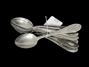 Silverware, Tablespoons i russian silver 875 9 items 501g, 175mm, in auction: Pawn – Tuesday 21 January 2020