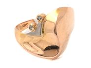 Jewellery, Ring 18K 3,8g Ø16½ double-dyed with diamonds 2xca0,01ct, in auction: Pawn – Tuesday 21 January 2020
