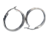 Jewellery, Earrings 18K white gold 2,4g Ø2cm, in auction: Pawn – Tuesday 21 January 2020