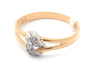 Jewellery, Ring 18K 1,8g Ø16¾ double-dyed with diamonds 2xca0,005ct, in auction: Pawn – Tuesday 21 January 2020
