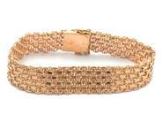 Jewellery, Bracelet X-bracelet with bar 18K 31,7g 19cm B:14mm, in auction: Pawn – Tuesday 21 January 2020