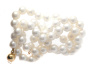 Jewellery, Pearl necklace clasp 18K 26,8g 45cm salt-water pearls Ø6,4-6,8mm, in auction: Pawn – Tuesday 21 January 2020
