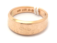 Jewellery, Ring 18K 7,7g Ø17 3/4 with pattern , in auction: Pawn – Tuesday 21 January 2020