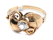 Lot, Ring 14K 1,8g Ø15 ½ skew with stone , in auction: Pawn – Tuesday 21 January 2020