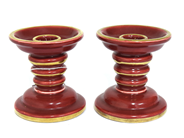 Ceramics, Uppsala Ekeby Gefle Ruby , one pair candlesticks height 92mm, in auction: Pawn – Tuesday 21 January 2020