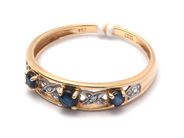 Jewellery - Ring 18K 1,8g Ø17 with blue stones  - View 1