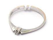 Jewellery - Ring 18K i white gold 1,4g Ø17 with diamond 1xca0,03ct  - View 1
