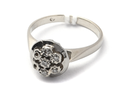 Lot, Ring 18K i white gold 2,2g Ø14 with small diamnater var by two missing , in auction: Pawn – Tuesday 21 January 2020
