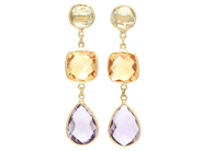 Jewellery - EARRINGS, 18K gold with prasiolites 8 mm - View 1
