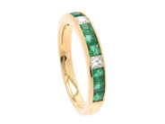 Jewellery - ETERNITY RING, 18K gold with 9 emeralds 0,85 ctw - View 1