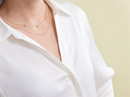 Jewellery - NECKLACE, 18K white gold with 33 brilliant cut diamonds 0,12 ctw - View 2