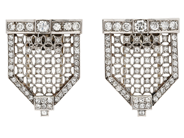 Jewellery - DUOUBLE CLIP BROOCH, platinum - View 4
