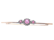Lot, Brooch 14K 3,3g with pink stones (somewhat defect), in auction: Pawn – Tuesday 21 April 2020