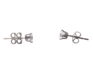 Jewellery, Earrings S925 0,9g with white stones, three stoppers, in auction: Pawn – Tuesday 21 April 2020