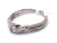 Jewellery, Ring S925 2,5g Ø16 with white stone, in auction: Pawn – Tuesday 21 April 2020