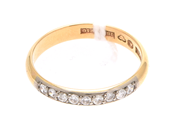 Jewellery, Ring 18K 2,3g Ø17 with diamonds 9xca0,02ct, in auction: Pawn – Tuesday 21 April 2020