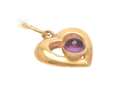 Jewellery, Pendant 18K 0,7g heart with purple stone, in auction: Pawn – Tuesday 21 April 2020