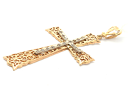Lot, Pendant Cross 14K 7g length: 7cm double-dyed with stones , in auction: Pawn – Tuesday 21 April 2020