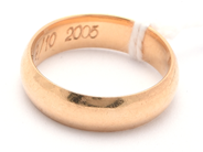 Lot, Ring 18K 4,4g Ø15 1/2 engraved, in auction: Pawn – Tuesday 21 April 2020