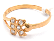 Lot, Ring 21K 1,8g Ø17 skew with stones, letter K, in auction: Pawn – Tuesday 21 April 2020
