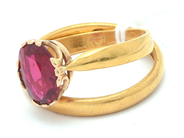 Lot, Rings 2 items 23K 10g of which one engraved , in auction: Pawn – Tuesday 21 April 2020