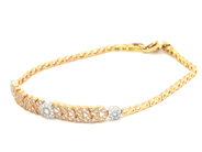 Jewellery, Bracelet 18K 6,4g 16,5cm double-dyed with stones , in auction: Pawn – Tuesday 21 April 2020