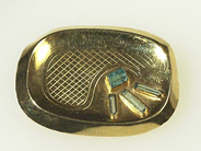 Jewellery, BROOCH, 18K weight 5.4 g with emeralds " Stigbert" imperfect, in auction: Christmas – Saturday 14 December 2002