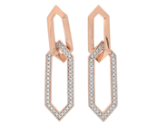 Jewellery - EARRINGS, 18K rose gold with 84 brilliant cut diamonds 0,17 ctw - View 1