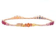 Jewellery - BRACELET, 18K rose gold with orange sapphires - View 2