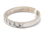 Lot, Ring white gold 18K 2,2g Ø16 engraving with diamonds of total weight 0,75ct according to engraving, in auction: Pawn – Tuesday 2 June 2020