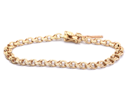 Jewellery, Bracelet Bismarck 18K 15,7g 19,5cm width 0,6cm, with safety-chain, in auction: Pawn – Tuesday 2 June 2020