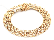Lot, Bracelet X-bracelet with bar 18K 18,4g 19cm, skew linkparts at lock, in auction: Pawn – Tuesday 16 June 2020