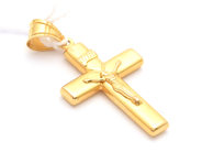 Jewellery, Pendant Crucifix 21K 2,0g length: 3,5cm, hollow, in auction: Pawn – Tuesday 16 June 2020
