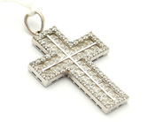 Jewellery, Pendant Cross 18K 4,6g white gold with stones, in auction: Pawn – Tuesday 16 June 2020