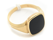 Jewellery, Gentleman´s ring 14K 4,5g Ø19 1/4 with black stone, in auction: Pawn – Tuesday 16 June 2020