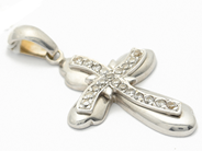 Lot, Pendant Cross 18K 7,8g length: 4,5cm white gold with stones, in auction: Pawn – Tuesday 16 June 2020
