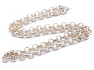 Jewellery, Necklace "loop-in-loop-link" S925 51,1g 59cm, in auction: Pawn – Tuesday 16 June 2020