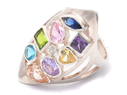 Jewellery, Ring S925 8,5g Ø16 3/4 with stones, in auction: Pawn – Tuesday 16 June 2020