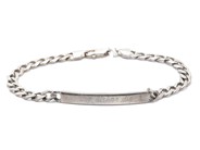 Jewellery, Bracelet S925 12,5g 21,5cm "curb" with tray engraved "Jag älskar dig", in auction: Pawn – Tuesday 16 June 2020