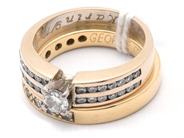 Lot, Lot of gold 18K 11,3g with diamonds 1xca0,23ct 28xca0,01ct 11xca0,02ct , in auction: Pawn – Tuesday 16 June 2020