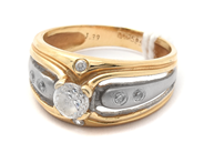 Jewellery, Ring 14K double-dyed 4,7g Ø17½, with white stones, in auction: Pawn – Tuesday 16 June 2020