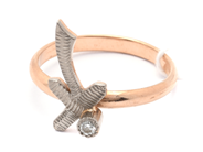 Jewellery, Ring 14K 3,2g Ø18½, with diamond 1xca0,05ct, in auction: Pawn – Tuesday 16 June 2020