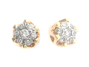 Jewellery, Earrings one pair 18K 1,6g, with diamonds 2xca0,03ct + 12xca0,01ct, in auction: Pawn – Tuesday 16 June 2020