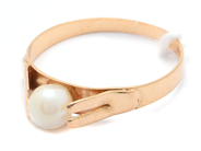 Lot, Ring 18K 1,6g Ø17½, with damaged pearl, in auction: Pawn – Tuesday 16 June 2020