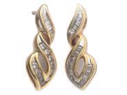 Jewellery, Earrings one pair 18K 4,3g, with diamonds 20xca0,015-0,02ct, in auction: Pawn – Tuesday 16 June 2020